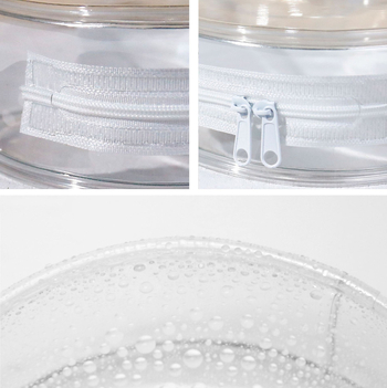 Geantă rotundă transparentă pentru păpușă, cu curea de agățare, pentru pluș de 12 cm