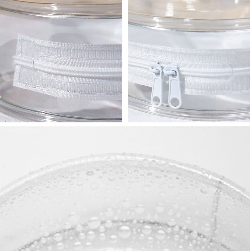 Geantă rotundă transparentă pentru păpușă, cu curea de agățare, pentru pluș de 12 cm
