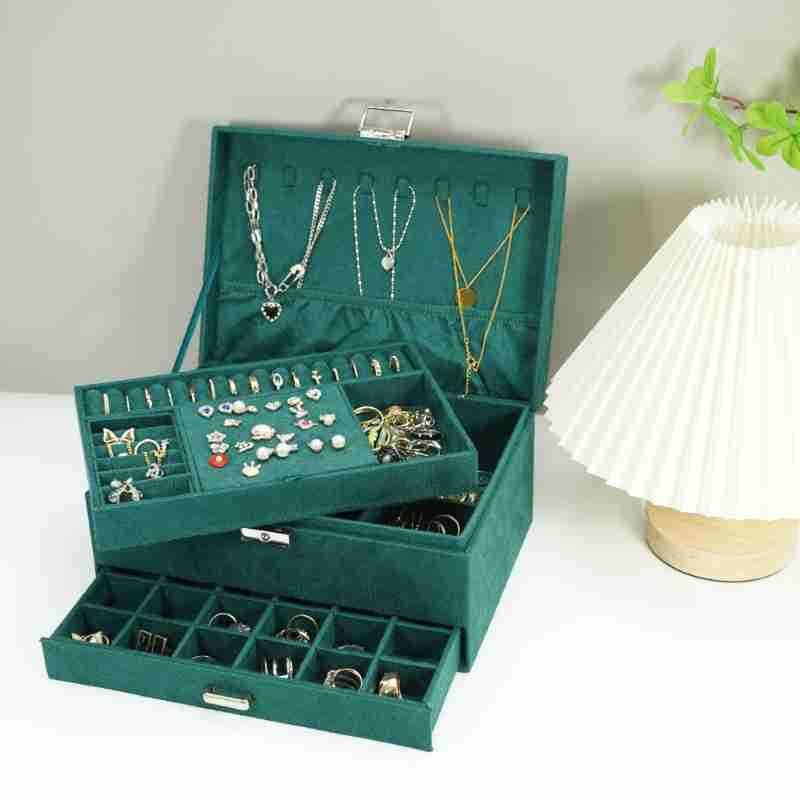 Organizator nakita za stol, velik kapacitet, višeslojni, vintage minimalistički dizajn, za prstenje, naušnice i ogrlice