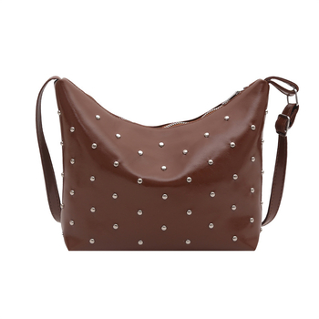 Torbica preko ramena s nitima – vintage tekstura, oblik knedle, crossbody, 2026