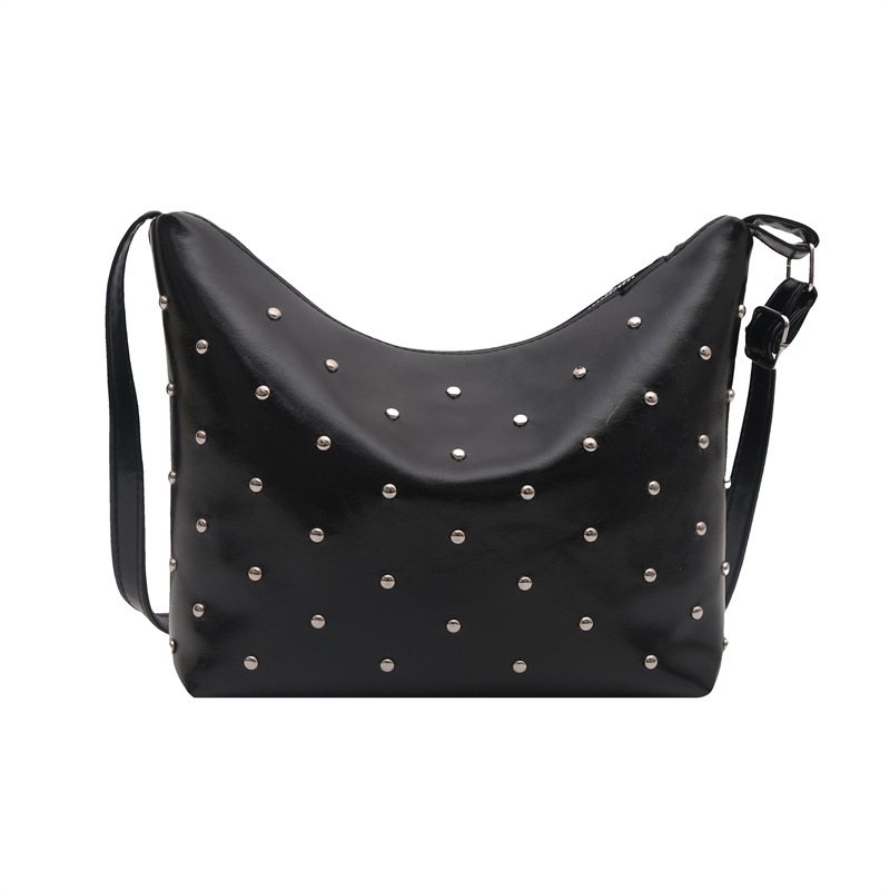 Torbica preko ramena s nitima – vintage tekstura, oblik knedle, crossbody, 2026