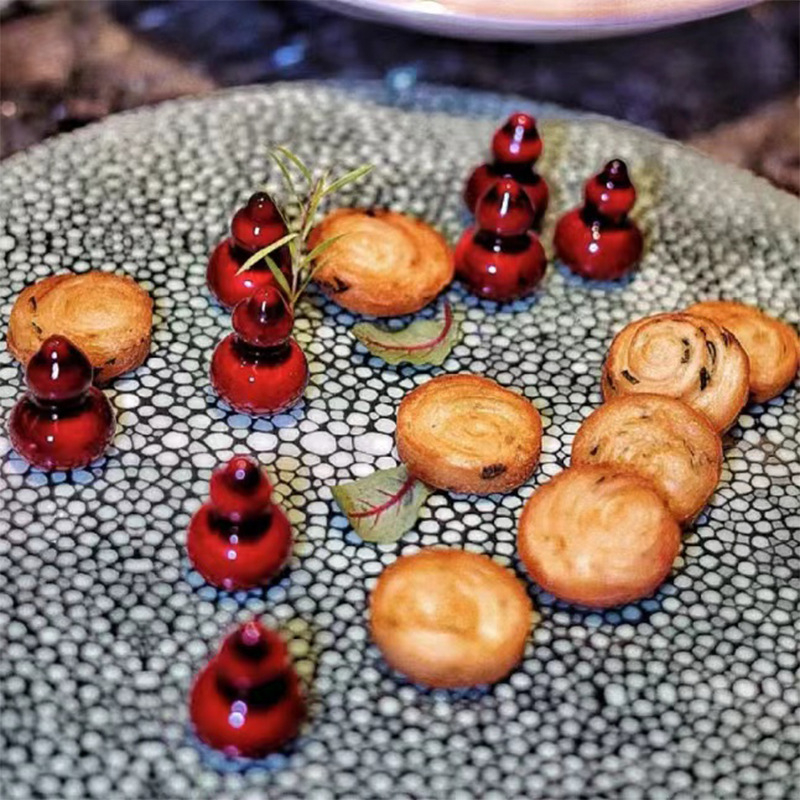 YiGao 6 cavități din silicon, formă de dovleac, pentru ciocolată, foie gras și mousse – gastronomie moleculară