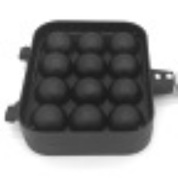 Tigaie/grătar cu gaz pentru takoyaki și bile de pește, 28 găuri, oțel inoxidabil, pătrat