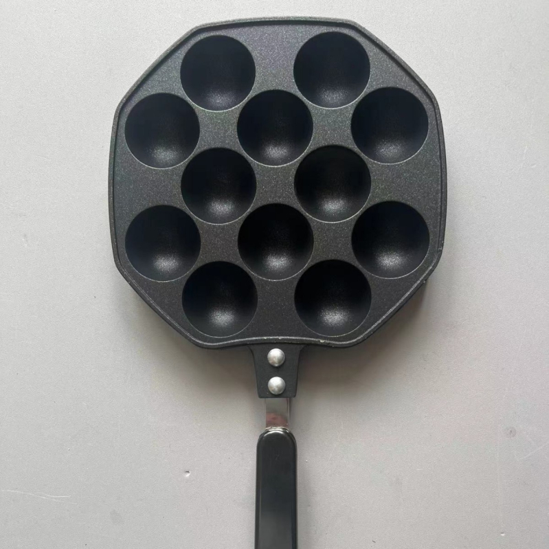 Tigaie/grătar cu gaz pentru takoyaki și bile de pește, 28 găuri, oțel inoxidabil, pătrat