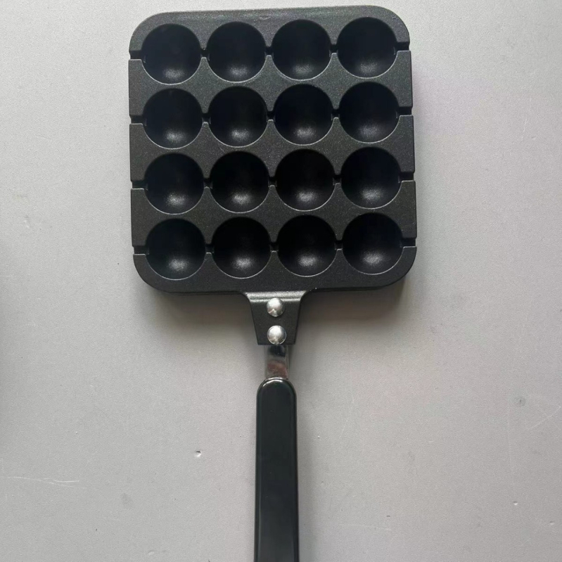 Tigaie/grătar cu gaz pentru takoyaki și bile de pește, 28 găuri, oțel inoxidabil, pătrat