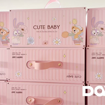 Cutie cadou pătrată din hârtie, cu design desen animat, pentru zodia Șarpe; potrivită pentru ziua de naștere, Lună Plină și sărbătoarea a 100 de zile; cutie goală.
