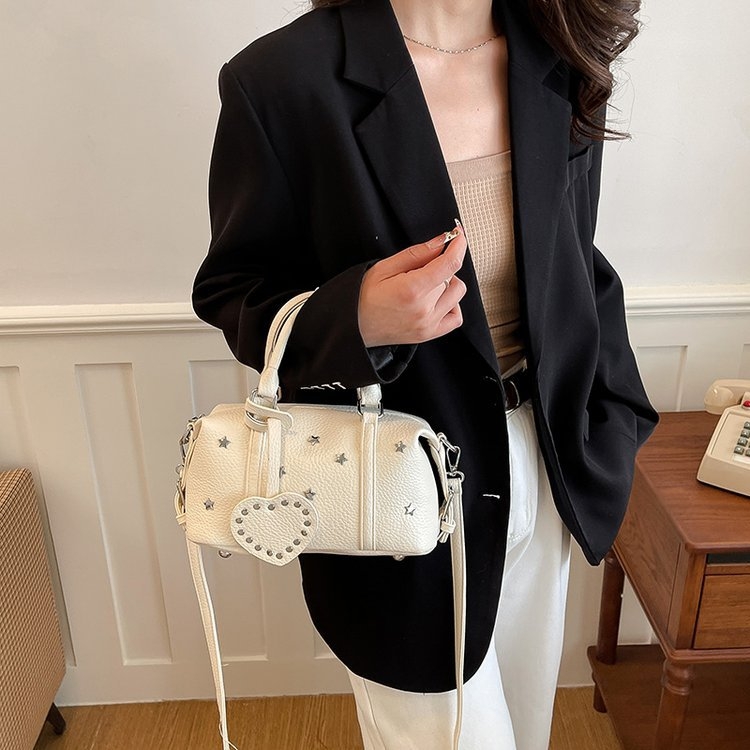 Ženska torbica u korejskom stilu sa srcem i zvjezdicama, ramena ili crossbody, PU koža, lagani luksuz
