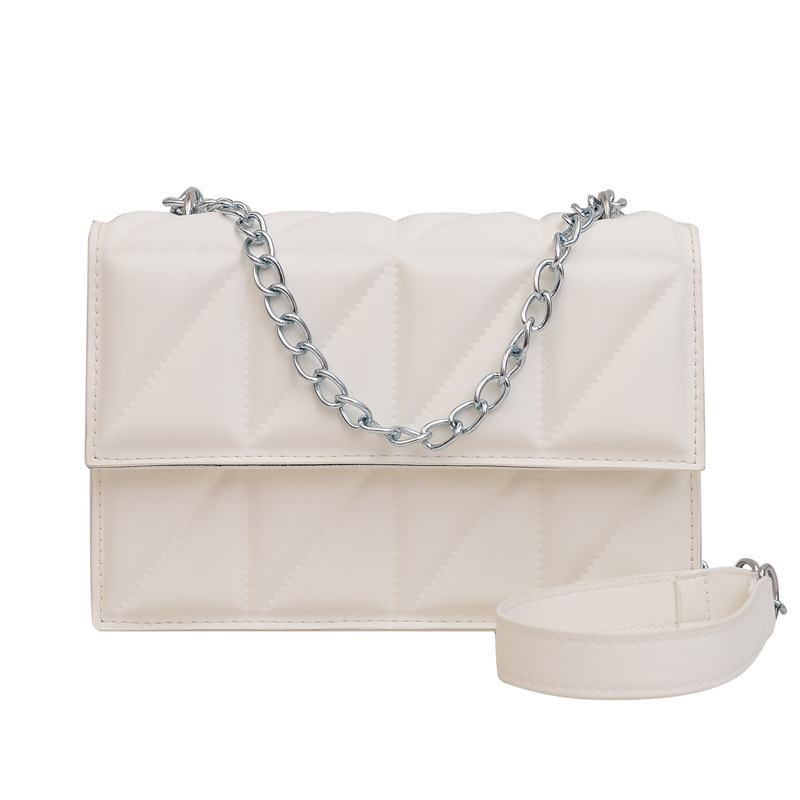 PU crossbody torba za žene s dijamantnim šivom, jednobojna