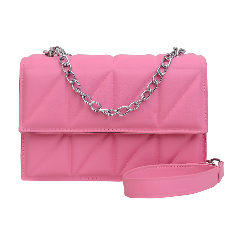 PU crossbody torba za žene s dijamantnim šivom, jednobojna