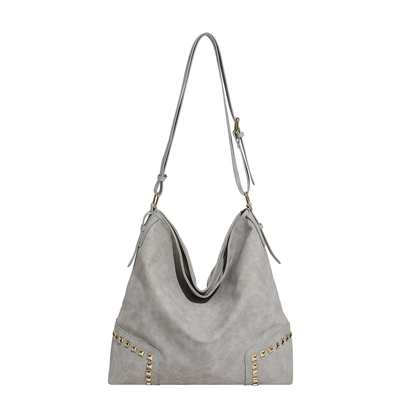 Ženska torba velike kapacitete, preko ramena, crossbody, s velur teksturom i nitima