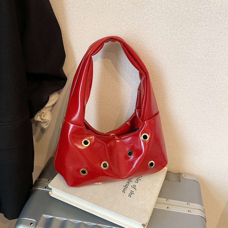 Ženska crossbody torba u korejskom stilu, velika kapaciteta, tekstura riveta, proljeće 2025