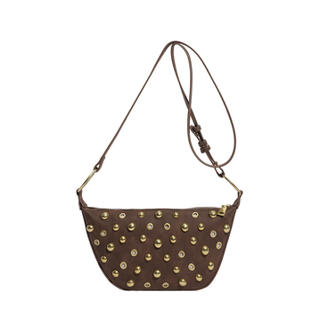 Γυναικεία τσάντα crossbody με μεταλλικά εξαρτήματα, αστικό πανκ στυλ, PU δέρμα