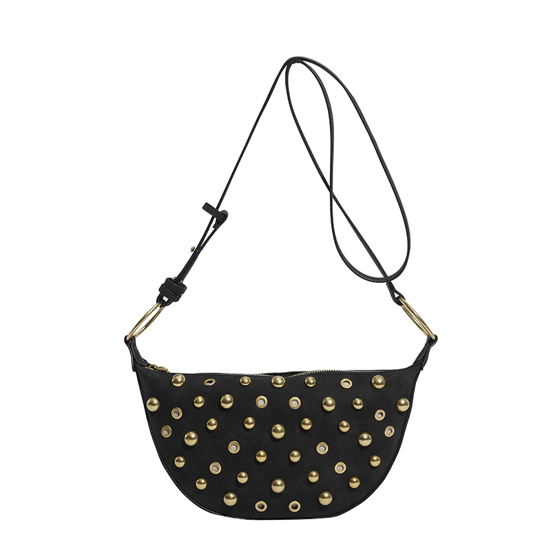 Γυναικεία τσάντα crossbody με μεταλλικά εξαρτήματα, αστικό πανκ στυλ, PU δέρμα