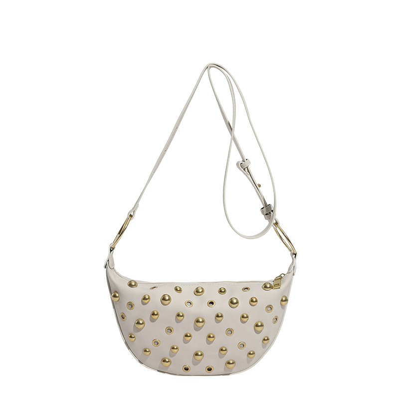 Γυναικεία τσάντα crossbody με μεταλλικά εξαρτήματα, αστικό πανκ στυλ, PU δέρμα