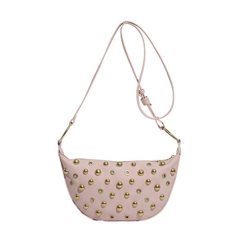 Γυναικεία τσάντα crossbody με μεταλλικά εξαρτήματα, αστικό πανκ στυλ, PU δέρμα