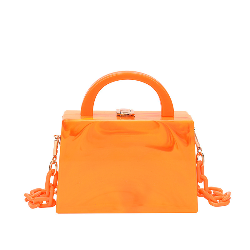 Ženska akrilna lančana crossbody torba, srednje veličine, mala kvadratna forma