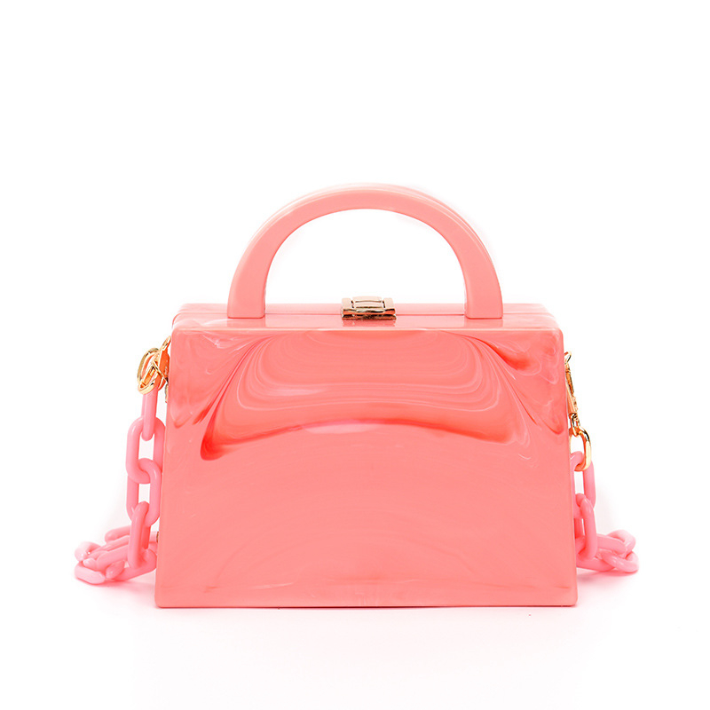 Ženska akrilna lančana crossbody torba, srednje veličine, mala kvadratna forma
