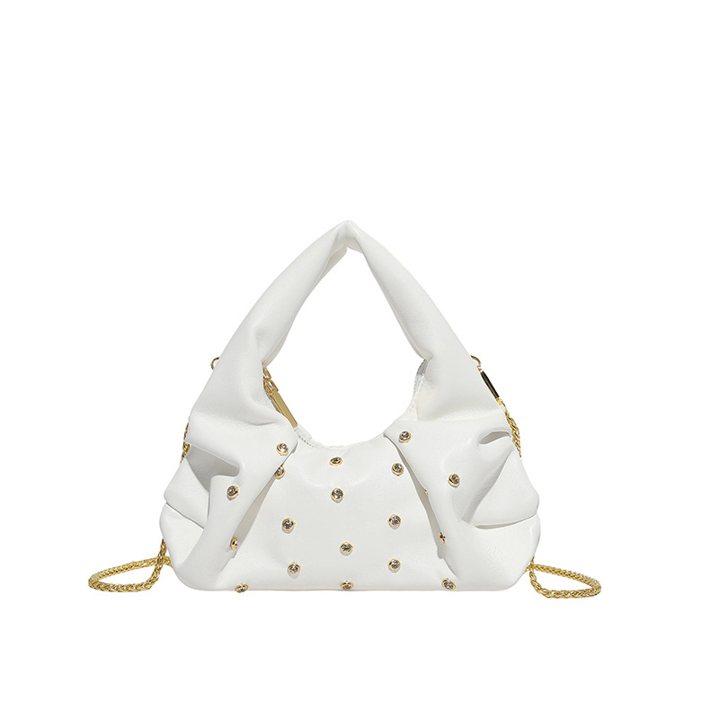Γυναικεία τσάντα crossbody με αλυσίδα, ευρωπαϊκού στυλ μόδας, λεπτομέρεια καρφιών, μικρή τσάντα ώμου