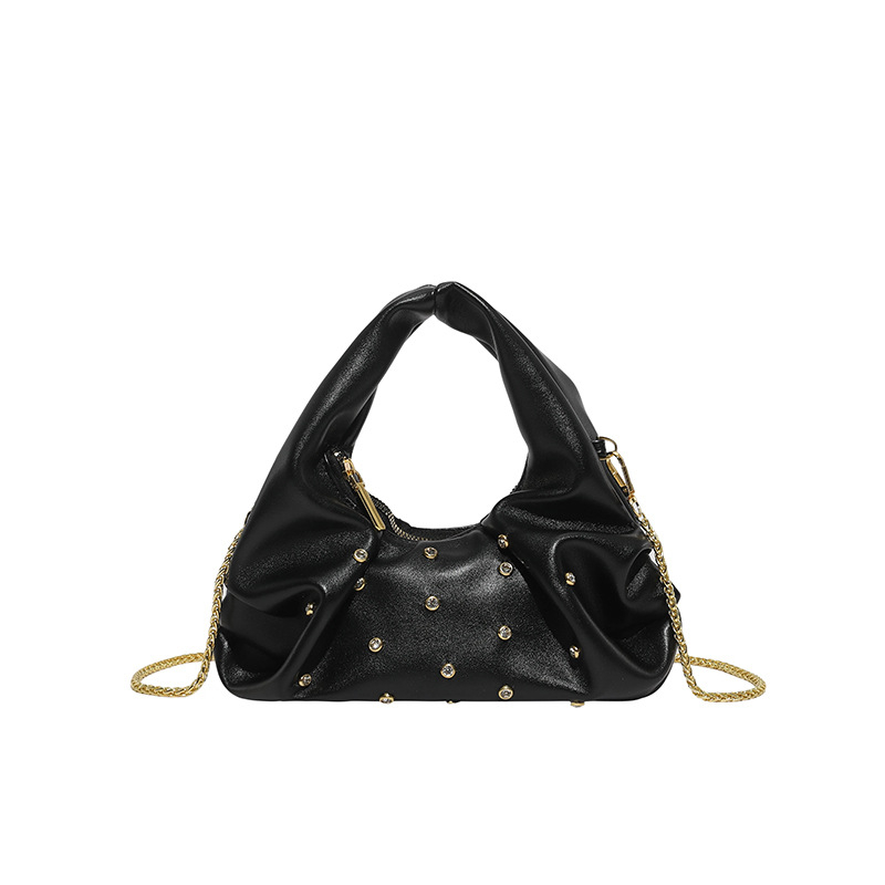 Γυναικεία τσάντα crossbody με αλυσίδα, ευρωπαϊκού στυλ μόδας, λεπτομέρεια καρφιών, μικρή τσάντα ώμου