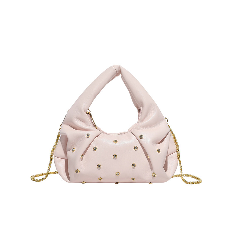 Γυναικεία τσάντα crossbody με αλυσίδα, ευρωπαϊκού στυλ μόδας, λεπτομέρεια καρφιών, μικρή τσάντα ώμου