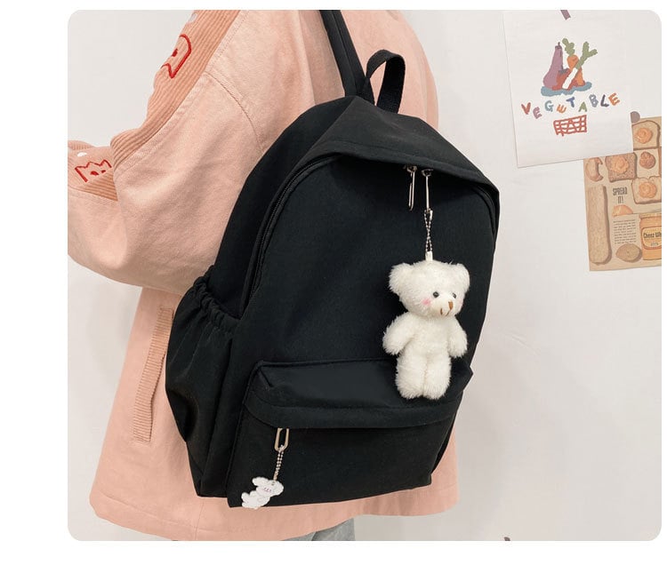 Koreai Harajuku stílusú egyszínű hátizsák diákoknak