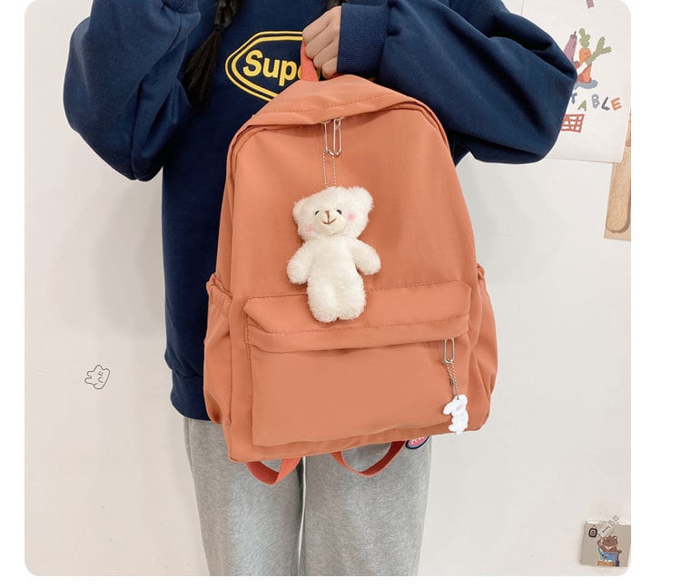 Koreai Harajuku stílusú egyszínű hátizsák diákoknak