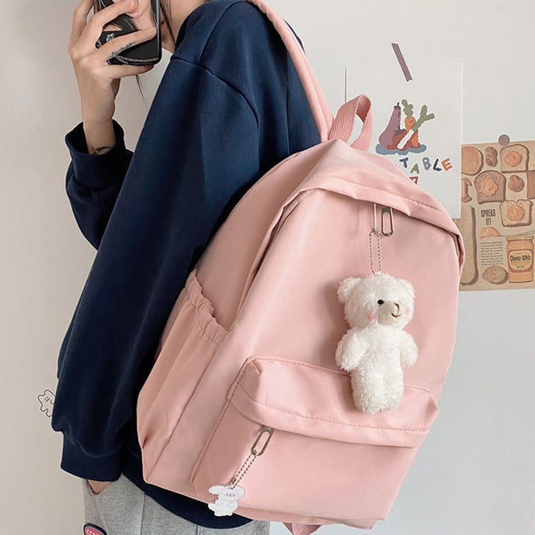 Koreai Harajuku stílusú egyszínű hátizsák diákoknak