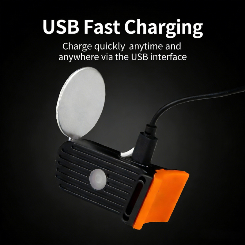 Stražnja svjetiljka za bicikl, MTB i cestovni bicikl, USB-C, držač remenom, svjetlo upozorenja s učinkom protoka vode