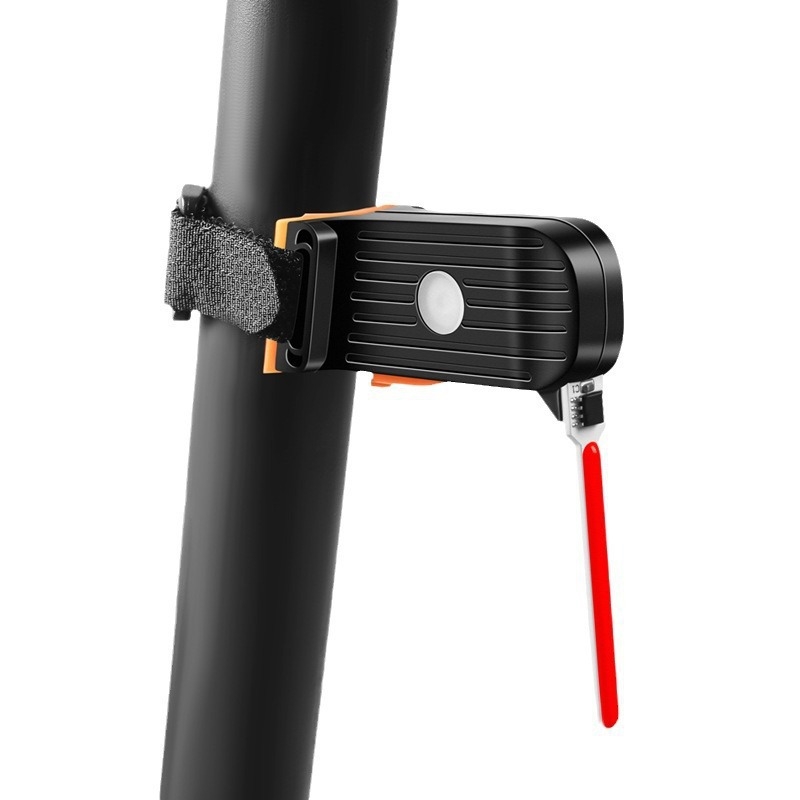Stražnja svjetiljka za bicikl, MTB i cestovni bicikl, USB-C, držač remenom, svjetlo upozorenja s učinkom protoka vode