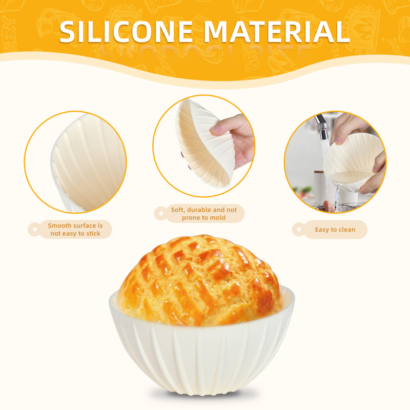 Vas de dospire din silicon pentru pâine și formă de copt, 5 inch, rezistent la temperaturi înalte, ușor de curățat
