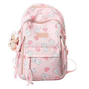 Ruksak u japanskom stilu s slatkim crtanim uzorkom, Harajuku inspirirani školski stil, velik kapacitet, pogodan za 16-inčno prijenosno računalo