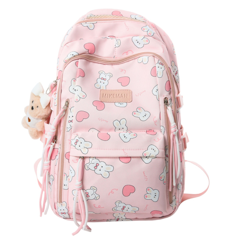 Ruksak u japanskom stilu s slatkim crtanim uzorkom, Harajuku inspirirani školski stil, velik kapacitet, pogodan za 16-inčno prijenosno računalo