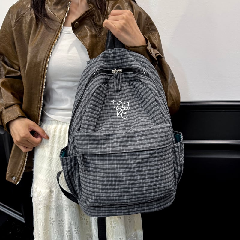 Harajuku stil školska torba, velika kapaciteta 20–35 L, lagana od najlona, karirani uzorak, za učenike osnovne i srednje škole, unisex
