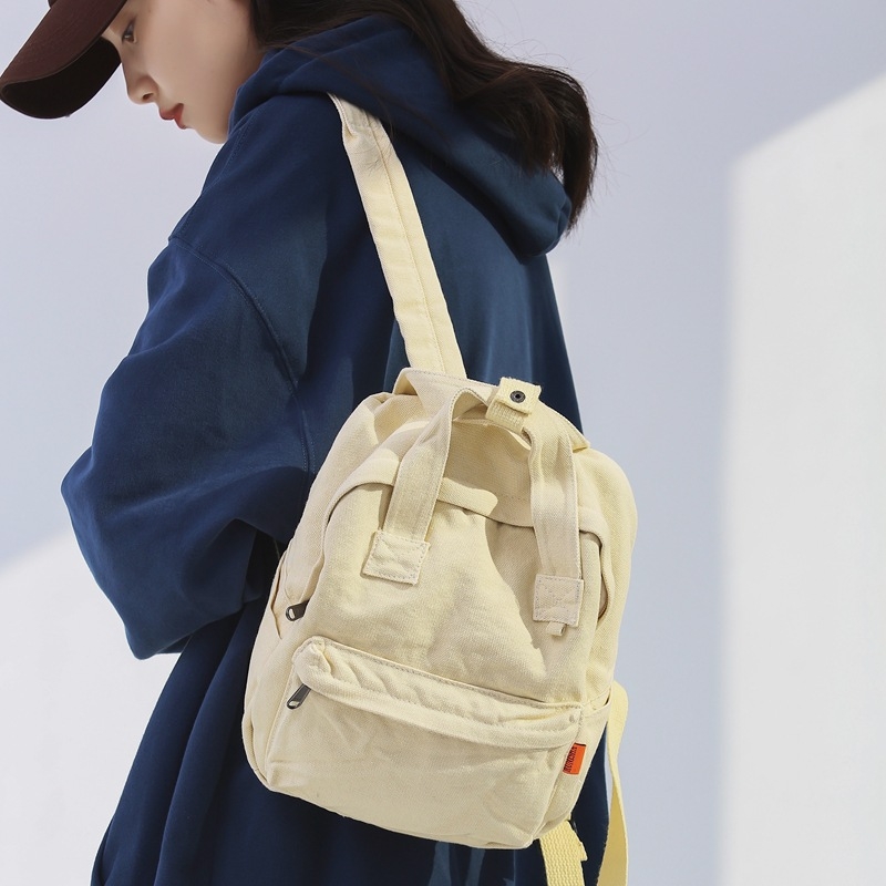 Kanvas ruksak s izblijedjelim efektom, japanskog stila, unisex, jednostavan svakodnevni školski ruksak Harajuku stilom, kapacitet do 20 L, odgovara 10-inčnom prijenosniku