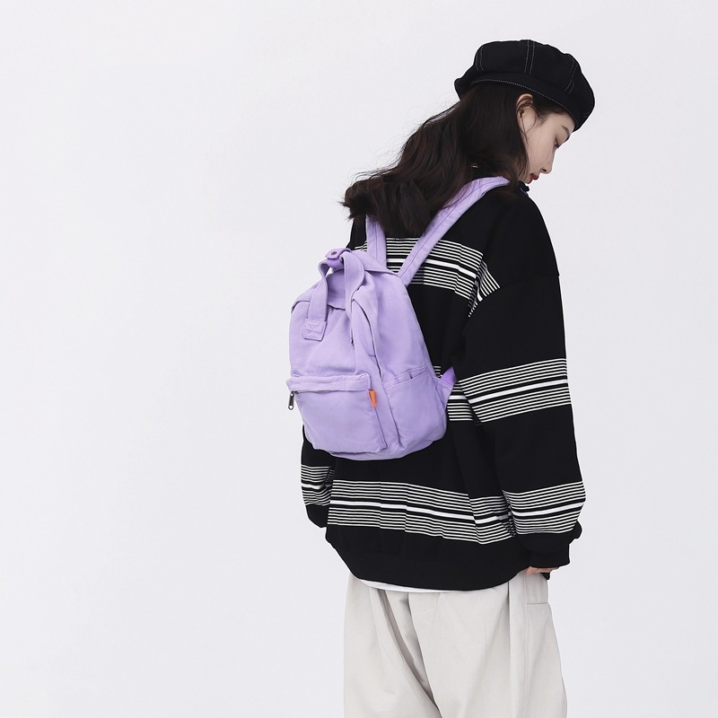 Kanvas ruksak s izblijedjelim efektom, japanskog stila, unisex, jednostavan svakodnevni školski ruksak Harajuku stilom, kapacitet do 20 L, odgovara 10-inčnom prijenosniku