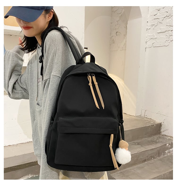 Japán ihletésű vászon női hátizsák Harajuku-stílusban, iskola és utazáshoz, 20–35 L, kompatibil 14 colos laptophoz, légáteresztő hátsó rész, légpárnás vállpántok