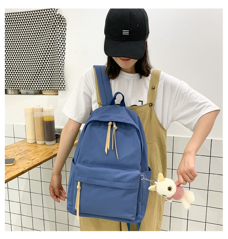Japán ihletésű vászon női hátizsák Harajuku-stílusban, iskola és utazáshoz, 20–35 L, kompatibil 14 colos laptophoz, légáteresztő hátsó rész, légpárnás vállpántok