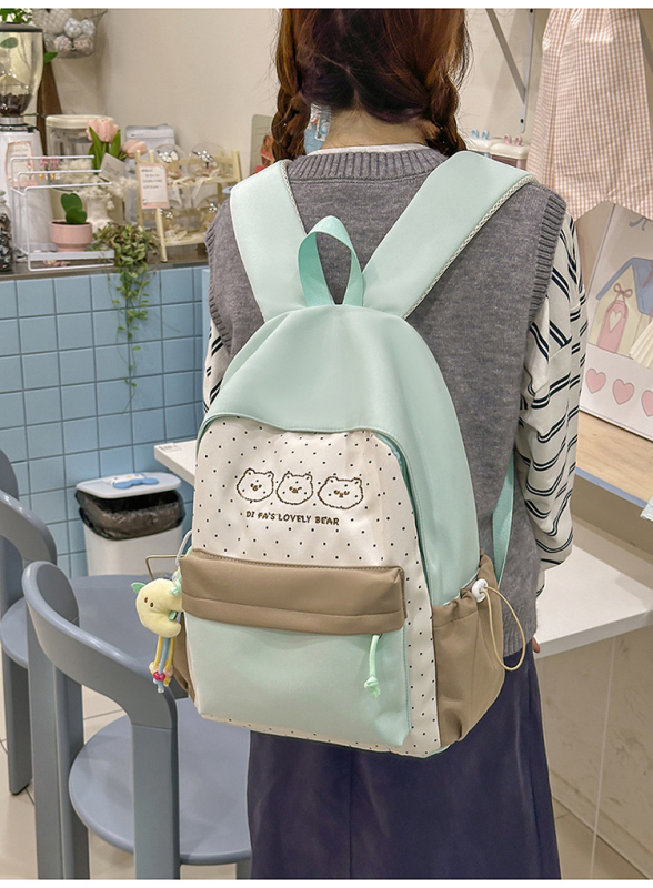 Harajuku stil ruksaka, japanski školski stil, lagan i svestran, dizajn s blok bojama, kapacitet 20–35 L, pogodan za 14-inčni prijenosnik