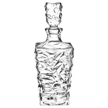 Sticlă de whisky în stil european din cristal, cu decantor și spațiu de depozitare