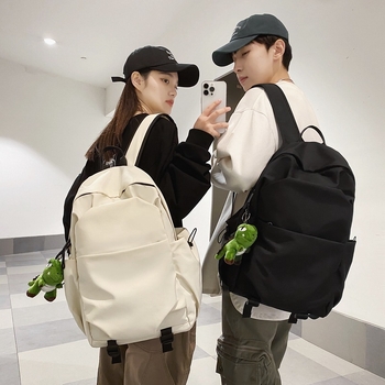 Unisex ruksak velikog kapaciteta u japanskom Harajuku stilu, plisirana tekstura, jednobojna boja, lagan, za studente