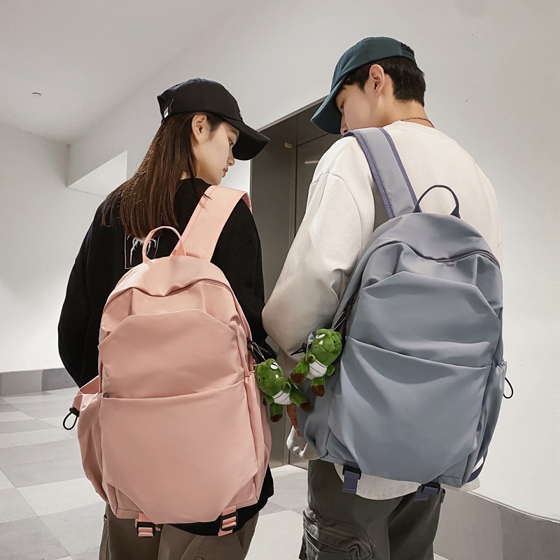 Unisex ruksak velikog kapaciteta u japanskom Harajuku stilu, plisirana tekstura, jednobojna boja, lagan, za studente