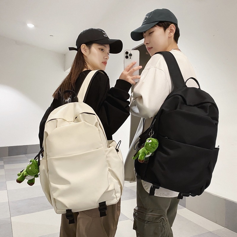 Unisex ruksak velikog kapaciteta u japanskom Harajuku stilu, plisirana tekstura, jednobojna boja, lagan, za studente
