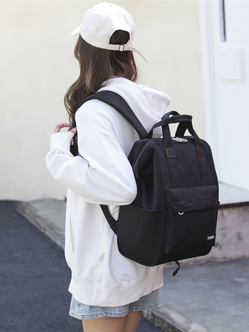 Nova jednostavna ruksak velikog kapaciteta za žene, 20 L, za 10-inčni laptop, gradski minimalistički stil, Oxford platno