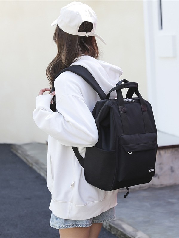 Nova jednostavna ruksak velikog kapaciteta za žene, 20 L, za 10-inčni laptop, gradski minimalistički stil, Oxford platno