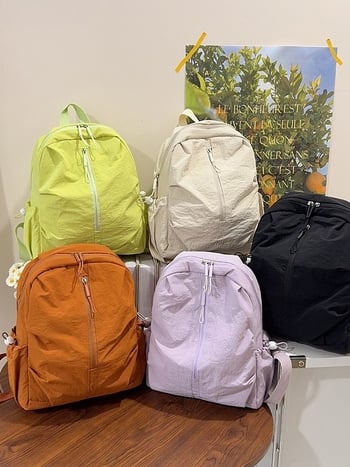 Unisex lagani ruksak u jednodobojnoj boji, inspiriran japanskim i Instagram stilom, za srednjoškolce i studente