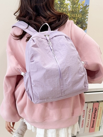 Unisex lagani ruksak u jednodobojnoj boji, inspiriran japanskim i Instagram stilom, za srednjoškolce i studente