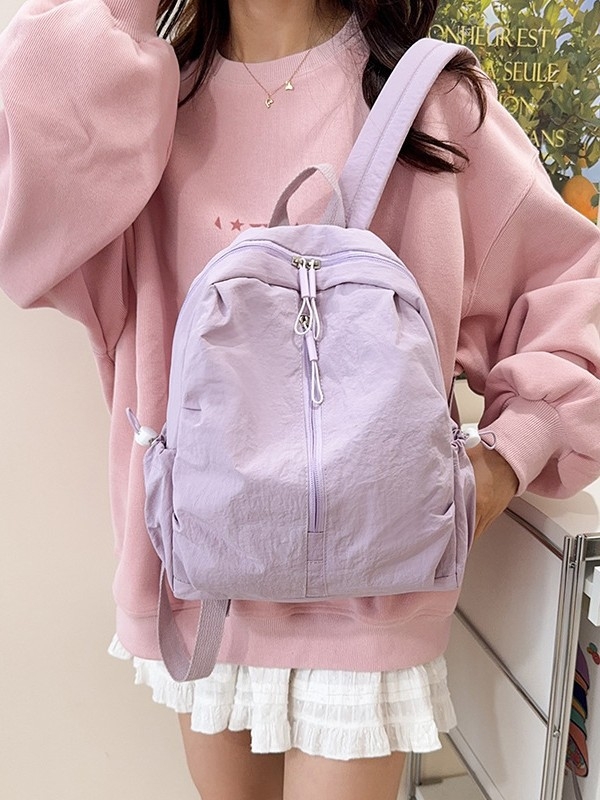 Unisex lagani ruksak u jednodobojnoj boji, inspiriran japanskim i Instagram stilom, za srednjoškolce i studente