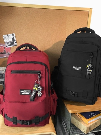Unisex nylon ruksak za školu, velika kapaciteta do 20 L, dizajn color-block, pretin za prijenosno računalo, za studente
