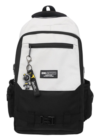Unisex nylon ruksak za školu, velika kapaciteta do 20 L, dizajn color-block, pretin za prijenosno računalo, za studente