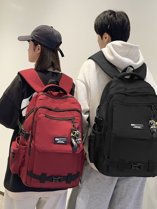 Unisex nylon ruksak za školu, velika kapaciteta do 20 L, dizajn color-block, pretin za prijenosno računalo, za studente